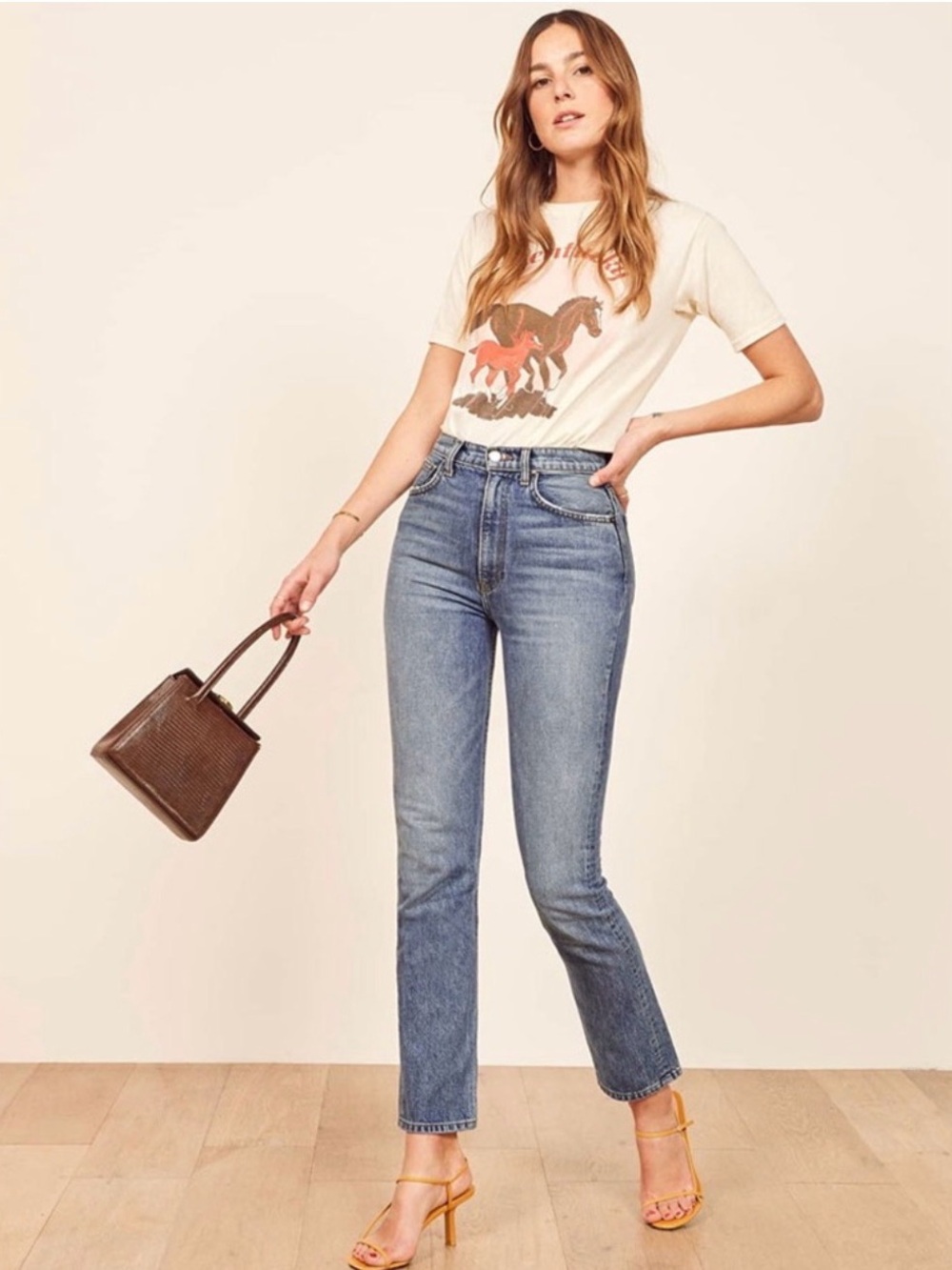 Reformation Lisa High Rise Straight Leg Long Jeans
